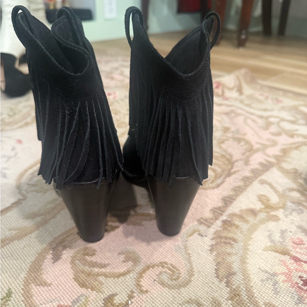 Saint Laurent Black Fringed Suede boots - Picture 3 of 6